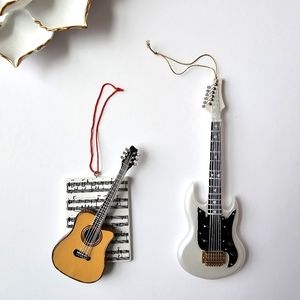 🎸 Guitar Ornament Set – Acoustic & Electric 3D Mini Guitars | Music Decor